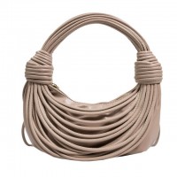 Line Weave Strapped Design Shoulder Bags - Khaki