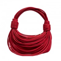 Line Weave Strapped Design Shoulder Bags - Red