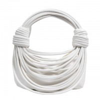 Line Weave Strapped Design Shoulder Bags - White