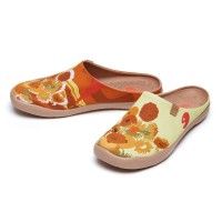 Malaga Unisex Canvas Slippers - Van Goghs Sunflowers