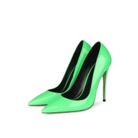 Pointed Toe Stiletto Heels Fluorescent Patent Pumps - Green