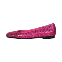 Square Toe Rhinestones Glitters Bling Slip On Daily Ballet Flats - Rose Synthetic