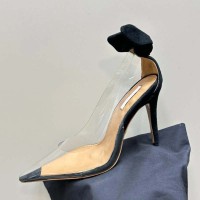 Pointed Toe Back Buttefly Slip On Cute Fashion Pumps - Clear Pvc