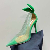 Pointed Toe Back Buttefly Slip On Cute Fashion Pumps - Green Pvc