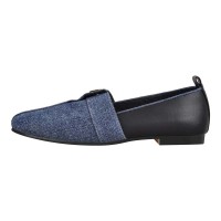 Round Toe Slip On Daily Flats - Blue Denim