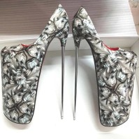 Fly High Extreme Stiletto 12-inch Platform Pumps - Print