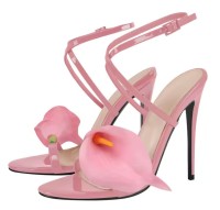 Open Toe Flower Stiletto Sandals Wedding Heels Dressy Summer Sandals - Pink
