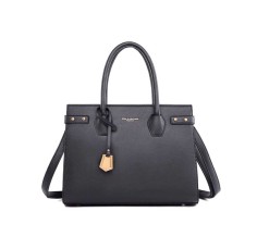 Oblong Style Shoulder Crossbody Handbag - Grey
