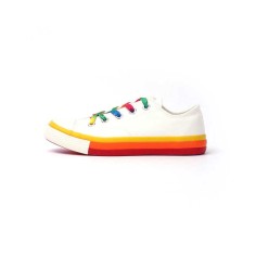 Castro Rainbow Canvas Lace-Up Sneakers - Yellow Orange Red