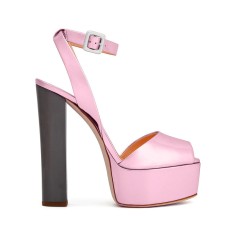 Peep Toe Platforms Ankle Buckle Straps Chunky Heels Pumps Sandals - Light Pink