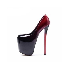 Round Toe Platforms Stiletto Heels Pumps  - Black