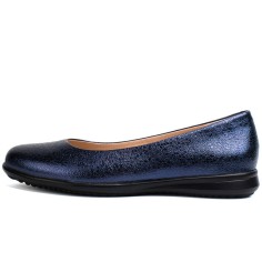 Round Toe Comfortable Light Soft Metallic Ballet Flats - Blue