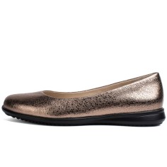 Round Toe Comfortable Light Soft Metallic Ballet Flats - Gold