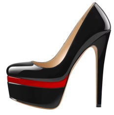 Stiletto Party  Pumps Thin High Heels - Black Red