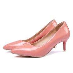 Pointed Toe Stiletto Heels Patent Kdrama Pumps - Pink