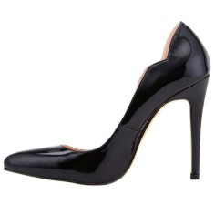 Pointed Toe Stiletto Heels Wave Classic Matte Pumps - Black