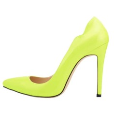 Pointed Toe Stiletto Heels Wave Classic Matte Pumps - Light Green