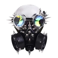 Steampunk Rivet Goggles Gothic Halloween Mask - Black