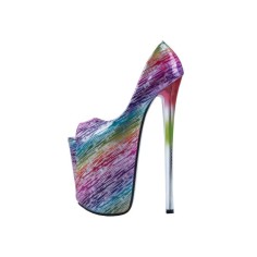Round Toe Platforms Catwalk Stilettos Pumps - Multicolor