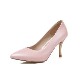 Pointed Toe Golden Stiletto Heels Pastel Pumps - Pink