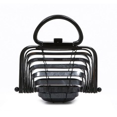 Folding Designed Acrylic Beach HandBag - Black