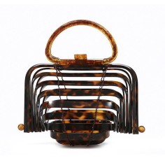 Folding Designed Acrylic Beach HandBag - Coffee
