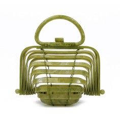 Folding Designed Acrylic Beach HandBag - Light Green