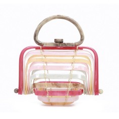 Folding Designed Acrylic Beach HandBag - Multicolor Light