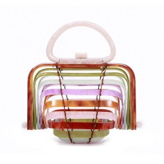 Folding Designed Acrylic Beach HandBag - Multicolor