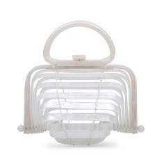 Folding Designed Acrylic Beach HandBag - White
