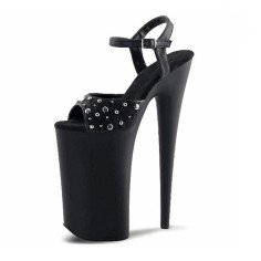 Peep Toe Ankle Buckle Straps Platforms Stiletto Punk Gothic Pumps Sandals - Black