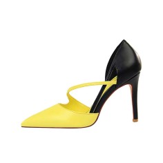 Pointed Toe Party Pumps Stiletto Heels - Yellow
