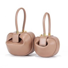 Small Dumpling Shaped Hand and Shoulder Bags - Apricot