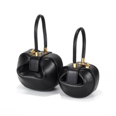 Small Dumpling Shaped Hand and Shoulder Bags - Black