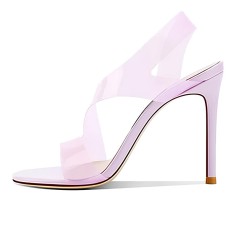 Peep Toe Stiletto Heels Transparent Fashion Style Sandals Slippers - Pink