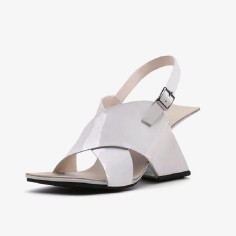 Peep Toe Strange Heels Wedges Back Straps Summer Sandals - Gray