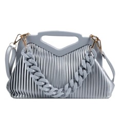 Inverted Triangle Vintages Shoulder Bags - Silver