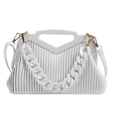 Inverted Triangle Vintages Shoulder Bags - White