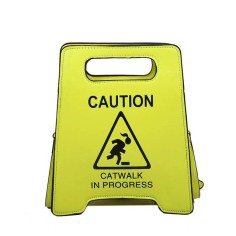 Funny Caution Letter Sign Costumes Handbag - Yellow