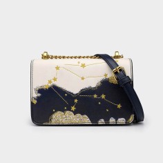 Little Prince Style Stars Chain Crossbody Handbag Bags - Blue
