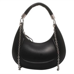 Vintage Hobo Zipper Shoulder Hand Bags - Black