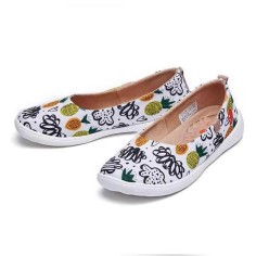 Valencia Slip-On Ballet Knitted Canvas Loafers - Sweet Pineapple
