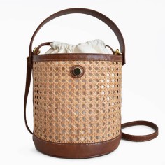 Summer Style Wicker Bucket Straw Beach Bags - Brown