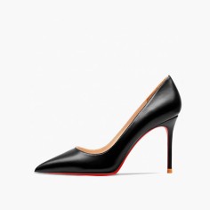 Pointed Toe 4 inches Stiletto Heels Pastel Mat Classic Office Wedding Pumps - Black
