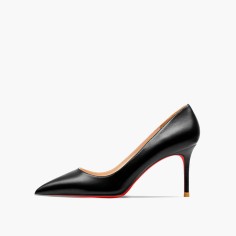 Pointed Toe 3 inches Stiletto Heels Pastel Mat Classic Office Wedding Pumps - Black
