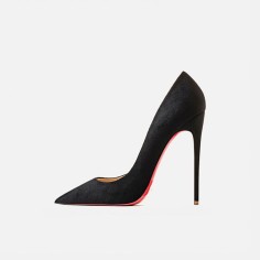 Pointed Toe 5 inches Stiletto Heels Suede Classic Office Wedding Pumps - Black