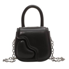 Mini Designed Chain Crossbody Purses Clutches Shoulder Bags - Black