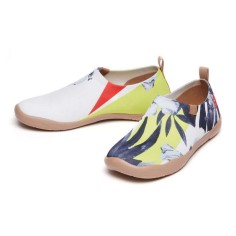 Toledo Slip-On Canvas Loafers - Hibiscus in Full Bloom