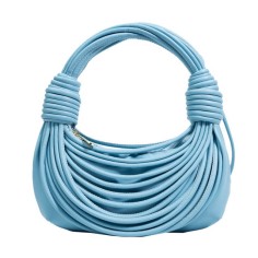 Line Weave Strapped Design Shoulder Bags - Blue