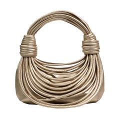 Line Weave Strapped Design Shoulder Bags - Gold